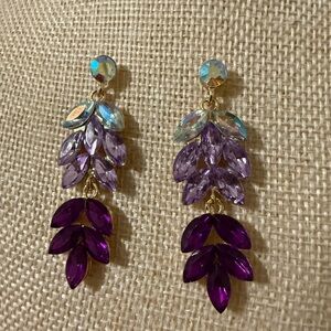 Elegant Purple and Gold Drop Earrings